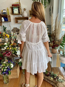 CHELSEY WHITE LACE BOHO DRESS - INDIKAH