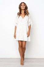 Load image into Gallery viewer, CHELSEY WHITE LACE BOHO DRESS - INDIKAH