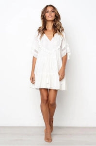 CHELSEY WHITE LACE BOHO DRESS - INDIKAH