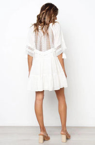 CHELSEY WHITE LACE BOHO DRESS - INDIKAH