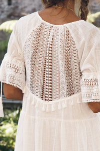 CHELSEY WHITE LACE BOHO DRESS - INDIKAH