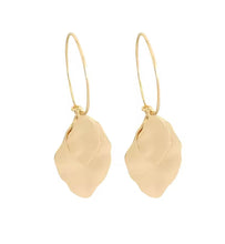 Load image into Gallery viewer, GOLD TWO LEAF CHARM DROP EARRINGS