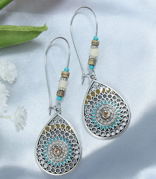 BOHO STONE VINTAGE EARRINGS - TURQUOISE