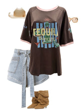 Load image into Gallery viewer, TEQUILA SUNRISE OVERSIZED TEE - BROWN