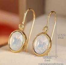 Load image into Gallery viewer, GOLD &amp; WHITE STONE DROP EARRINGS