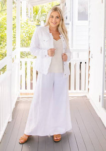 HANNA WHITE LINEN JACKET - SOUL SPARROW