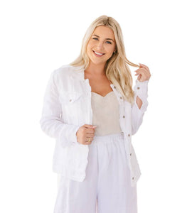 HANNA WHITE LINEN JACKET - SOUL SPARROW