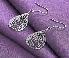 Load image into Gallery viewer, SILVER FISH NET EARRINGS