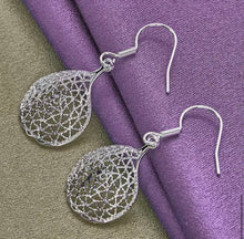 Load image into Gallery viewer, SILVER FISH NET EARRINGS