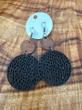 Load image into Gallery viewer, WOODEN CIRCLE BOHO EARRINGS - BLACK