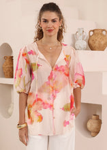 Load image into Gallery viewer, PINK PETAL BLOUSE IRIS MAXI