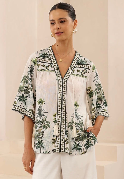 NESSA BLOUSE - IRIS MAXI