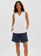 Load image into Gallery viewer, KAYLA LINEN TOP - WHITE