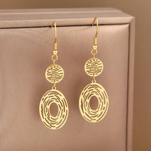 Load image into Gallery viewer, GOLD MAZE PENDANT EARRINGS