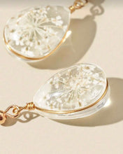 Load image into Gallery viewer, FLOWER RESIN TEAR DROP EARRINGS