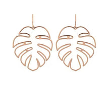 Load image into Gallery viewer, ROSE GOLD PALM LEAF EARRINGS