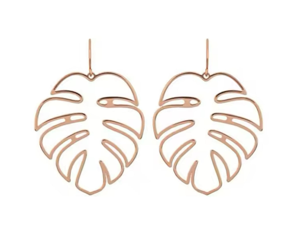 ROSE GOLD PALM LEAF EARRINGS