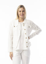 Load image into Gallery viewer, FRANKIE LINEN JACKET ORIENTIQUE - WHITE