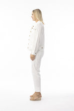 Load image into Gallery viewer, FRANKIE LINEN JACKET ORIENTIQUE - WHITE