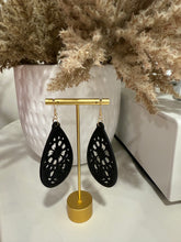 Load image into Gallery viewer, WOODEN BLACK BOHO EARRINGS