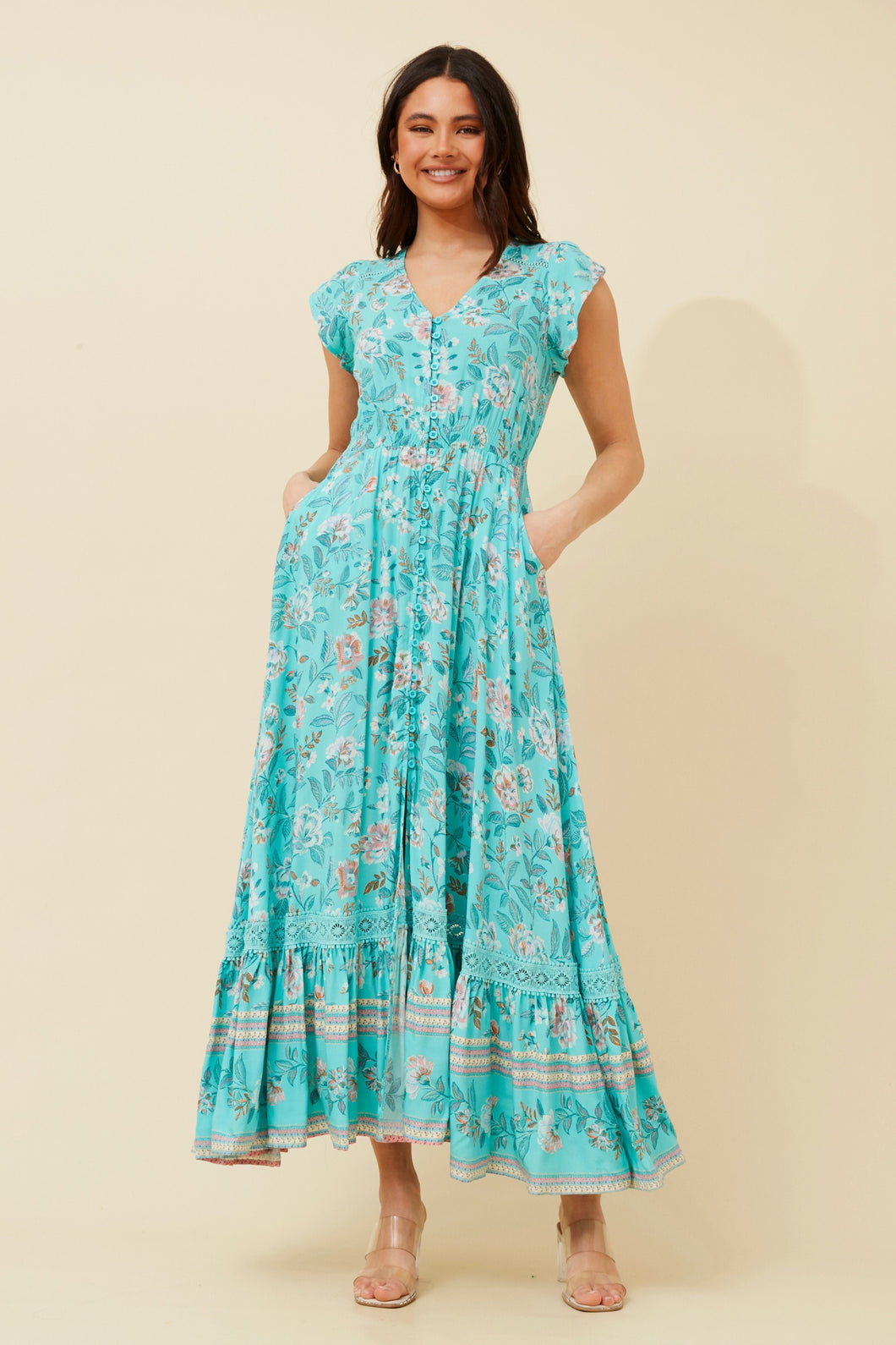 MOROCCO FLORAL MAXI DRESS