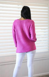 MAYA KNIT JUMPER - FUCHSIA - SILVER WISHES