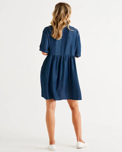 MILEY LYOCELL SHIRT DRESS - BLUE HAZE - BETTY BASICS