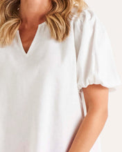 Load image into Gallery viewer, ALBA LINENE BLOUSE - WHITE - BETTY BASICS