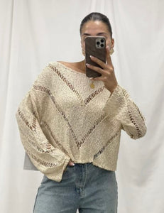 DIAMOND CROCHET KNIT JUMPER