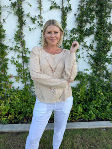 DIAMOND CROCHET KNIT JUMPER