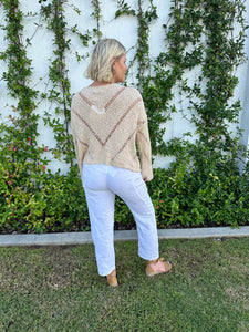 DIAMOND CROCHET KNIT JUMPER