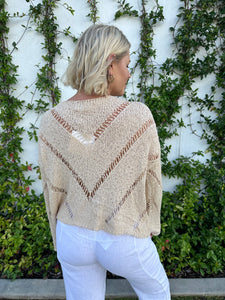 DIAMOND CROCHET KNIT JUMPER