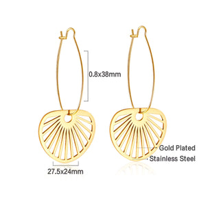 FAN HOOP EARRINGS - GOLD