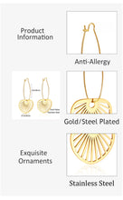 Load image into Gallery viewer, FAN HOOP EARRINGS - GOLD