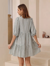 Load image into Gallery viewer, CARLY DRESS - GREEN STRIPE