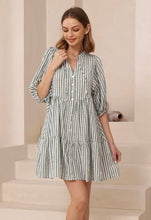 Load image into Gallery viewer, CARLY DRESS - GREEN STRIPE