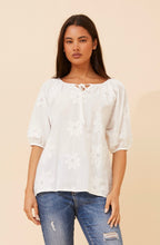 Load image into Gallery viewer, ELLARA WHITE COTTON EMBROIDERED TOP