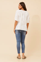 Load image into Gallery viewer, ELLARA WHITE COTTON EMBROIDERED TOP