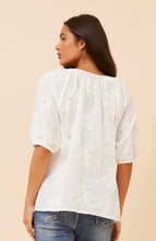 Load image into Gallery viewer, ELLARA WHITE COTTON EMBROIDERED TOP