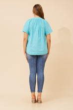 Load image into Gallery viewer, BINDI ITALIAN COTTON TOP - AQUA
