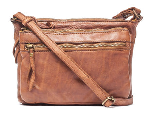 BRITTANY LEATHER TAN CROSS BODY BAG - RUGGED HIDE