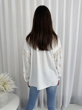 Load image into Gallery viewer, ANDREA BOHO TOP - GOLD &amp; WHITE