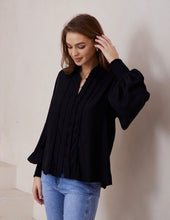 Load image into Gallery viewer, EVIE BLOUSE - BLACK - IRIS MAXI