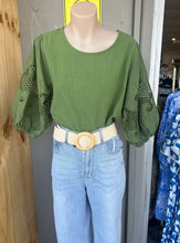 Load image into Gallery viewer, CARRIE TOP - GREEN - BOHO AUSTRALIA