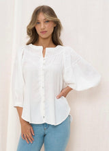 Load image into Gallery viewer, SOFIA WHITE COTTON BLOUSE