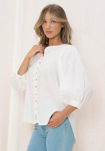 SOFIA WHITE COTTON BLOUSE