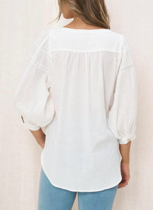 SOFIA WHITE COTTON BLOUSE