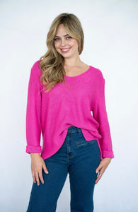 MAYA KNIT JUMPER - HOT PINK - SILVER WISHES