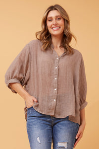 CELINE BLOUSE - MUSHROOM
