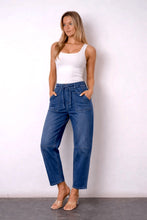 Load image into Gallery viewer, HARPER BARREL LEG JEANS - DARK DENIM